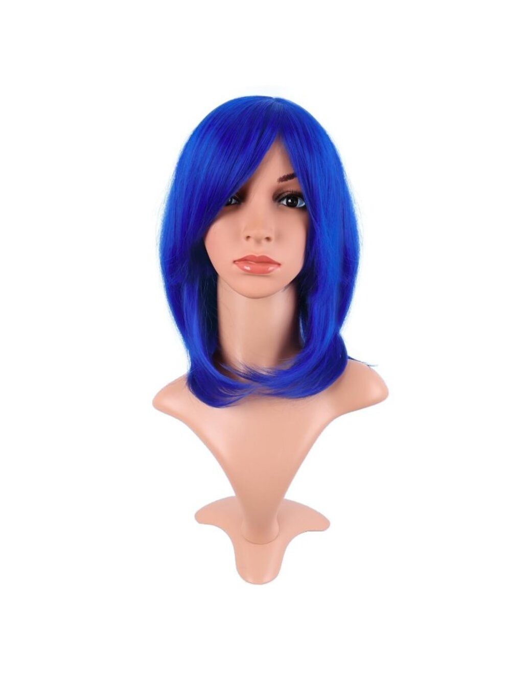 16 Inch Women's Navy Blue Fashion Bob Wig 40 cm Synthetic fiber Hair Side Bangs